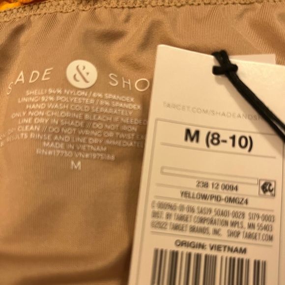 RIBBED Ruffle High Leg Extra Cheeky Bikini Bottom Shade & Shore Golden Yellow - Picture 5 of 6